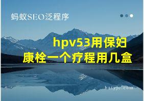 hpv53用保妇康栓一个疗程用几盒