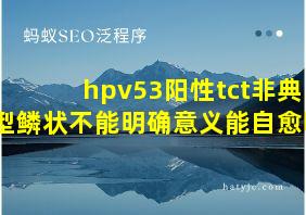 hpv53阳性tct非典型鳞状不能明确意义能自愈吗