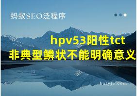 hpv53阳性tct非典型鳞状不能明确意义