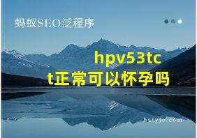 hpv53tct正常可以怀孕吗