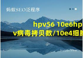 hpv56 10e6hpv病毒拷贝数/10e4细胞