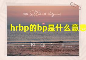 hrbp的bp是什么意思