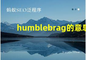 humblebrag的意思