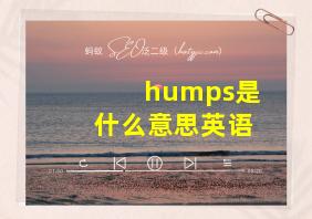 humps是什么意思英语