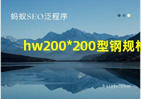 hw200*200型钢规格