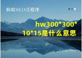 hw300*300*10*15是什么意思