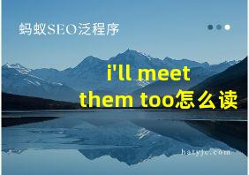 i'll meet them too怎么读