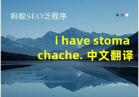 i have stomachache. 中文翻译