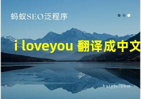 i loveyou 翻译成中文