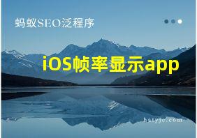 iOS帧率显示app