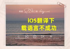 iOS翻译下载语言不成功