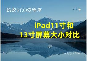 iPad11寸和13寸屏幕大小对比