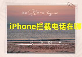 iPhone拦截电话在哪