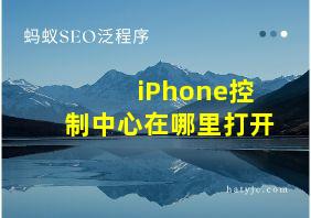 iPhone控制中心在哪里打开