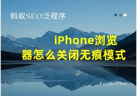 iPhone浏览器怎么关闭无痕模式