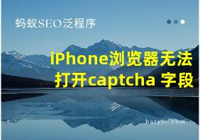 iPhone浏览器无法打开captcha 字段