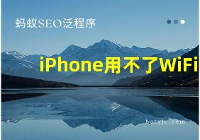 iPhone用不了WiFi