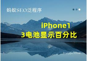 iPhone13电池显示百分比