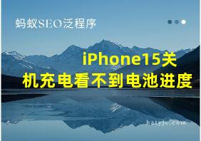 iPhone15关机充电看不到电池进度