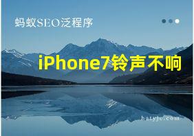 iPhone7铃声不响