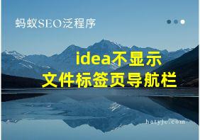 idea不显示文件标签页导航栏