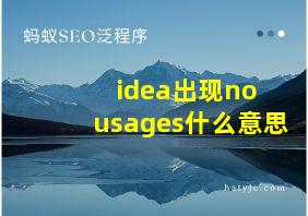 idea出现no usages什么意思