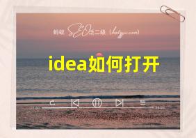 idea如何打开