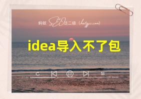 idea导入不了包