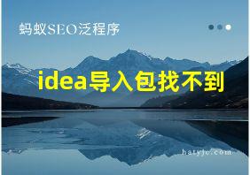 idea导入包找不到