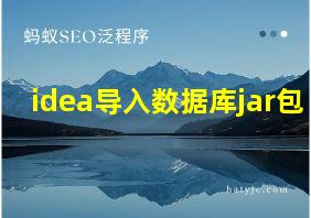 idea导入数据库jar包