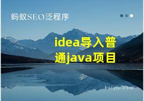 idea导入普通java项目