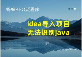 idea导入项目无法识别java