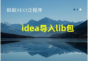 idea导入lib包