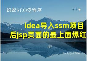 idea导入ssm项目后jsp页面的最上面爆红