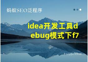 idea开发工具debug模式下f7