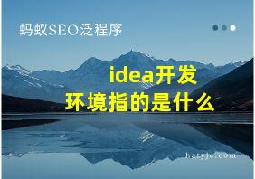 idea开发环境指的是什么