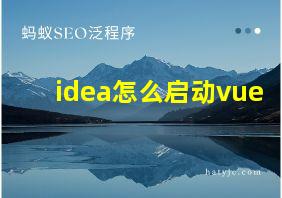 idea怎么启动vue