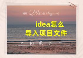 idea怎么导入项目文件