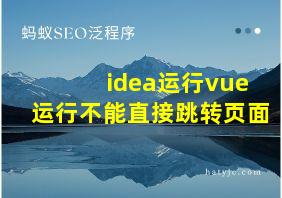 idea运行vue运行不能直接跳转页面