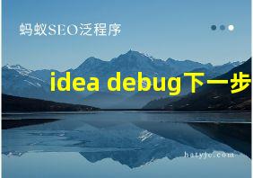 idea debug下一步