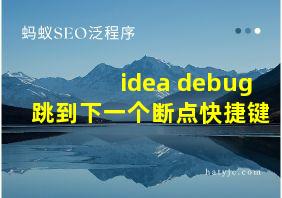 idea debug跳到下一个断点快捷键