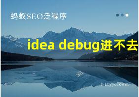 idea debug进不去