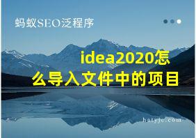 idea2020怎么导入文件中的项目