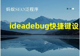 ideadebug快捷键设置