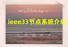 ieee33节点系统介绍