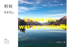 if i love you was a promise翻译