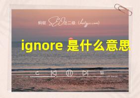 ignore 是什么意思