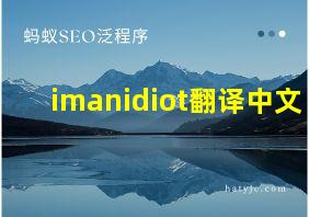 imanidiot翻译中文