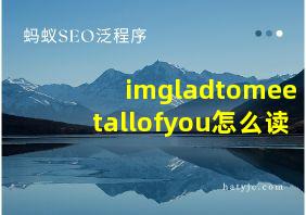 imgladtomeetallofyou怎么读