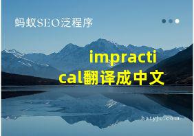 impractical翻译成中文